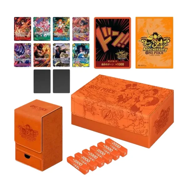 One Piece Card Game Japanese 3rd Anniversary Set – Luffy Ace Sabo Promo + Accessories (Bandai Namco)