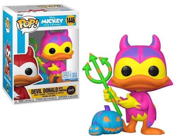 Funko Pop! Disney Mickey & Friends 1446 Devil Donald with Pumpkin Black Light Chase Limited Edition