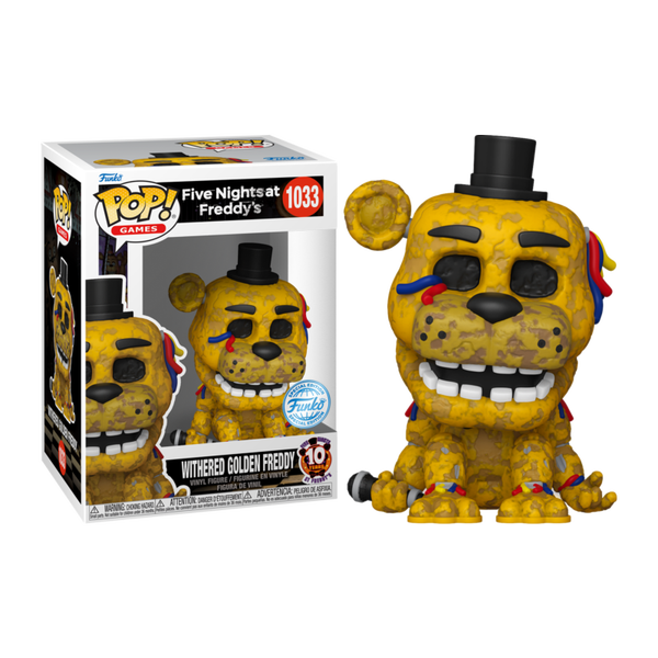 Funko Pop! Withered Golden Freddy #1033 – FNAF 10 Years Special Edition Vinyl Figure