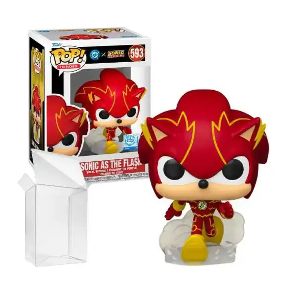 Funko Pop! Justice League x Sonic the Hedgehog – Sonic as The Flash #593 Special Edition Exclusive