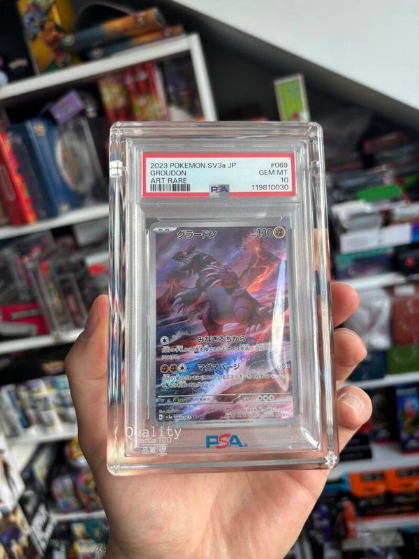 PSA 10 Groudon AR #069 SV3a 2023 Japanese Pokémon Card Raging Surf Gem Mint