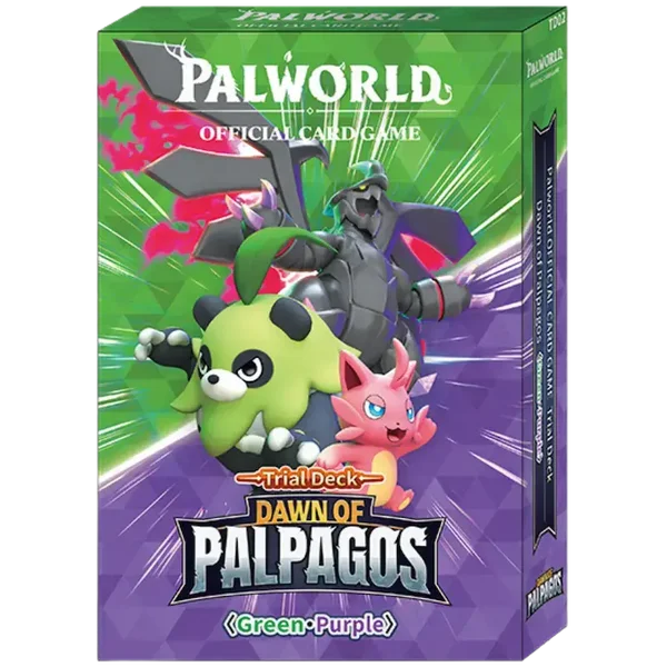 Palworld Official Card Game Trial Deck Dawn of Palpagos Green Purple TD02 1st Ed