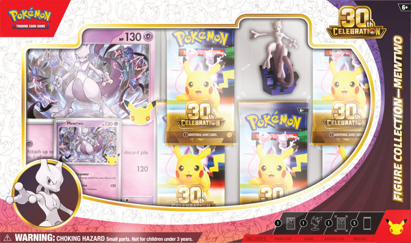 Pokémon TCG 30th Celebration Figure Collection – Mewtwo – 5 Booster Packs