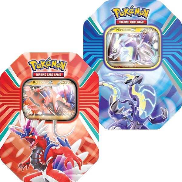 Paldea Legends Tins: Koraidon / Miraidon ex Tin