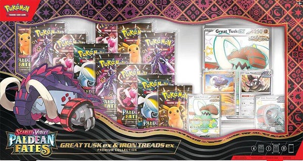 Pokémon TCG Paldean Fates Premium Collection – Great Tusk ex & Iron Treads ex