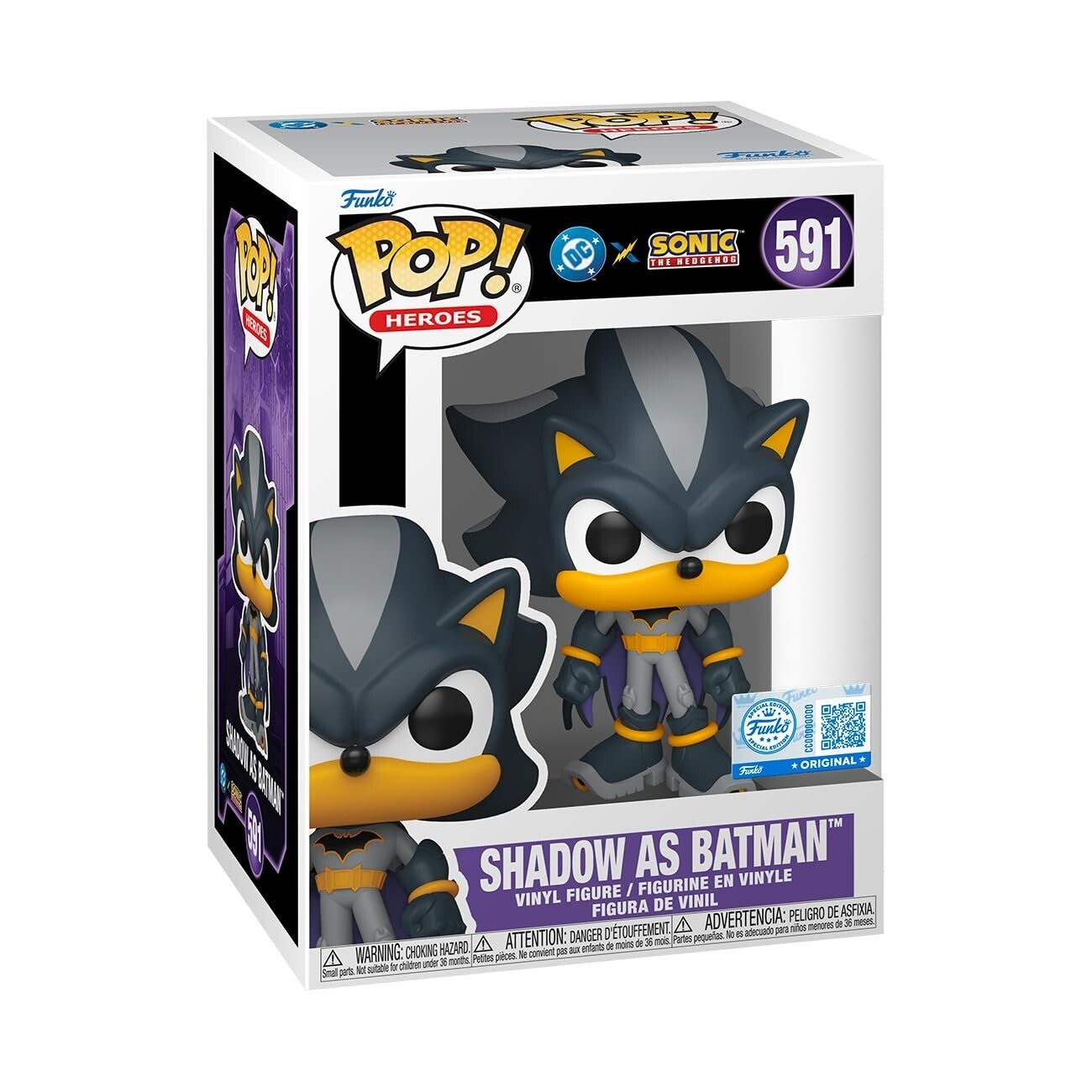 Funko Pop! Heroes #591 – Shadow as Batman (DC x Sonic) Vinyl