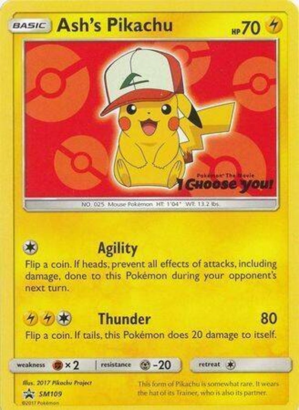 Ash’s Pikachu SM109 Promo – Pokémon The Movie I Choose You! Good / LP Card