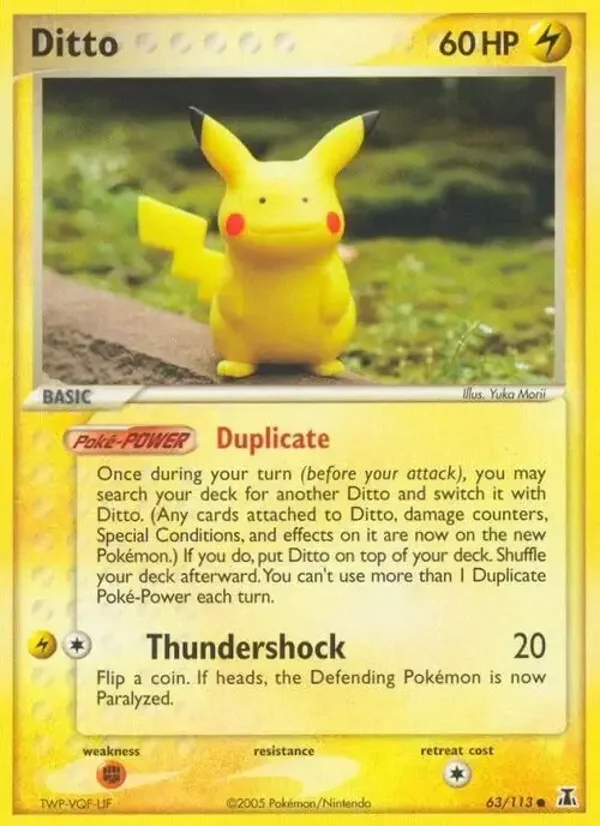 Ditto 39/113  (as Pikachu) EX Delta Species – 2005 Pokémon