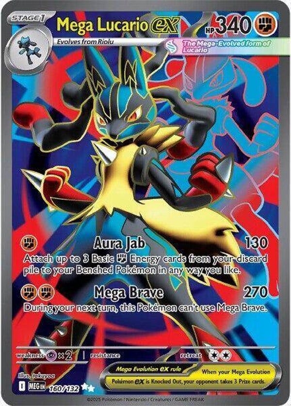 Mega Lucario ex(Full-Art | 160/132) Mega Evolution pokemon card