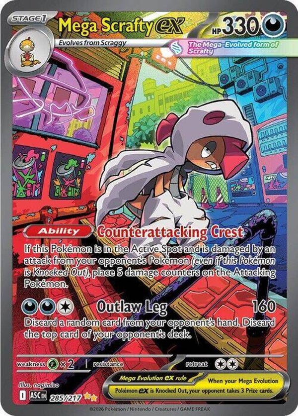 Mega Scrafty ex 285/217 SIR – Ascended Heroes – Pokémon TCG