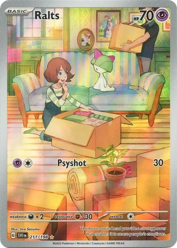 Ralts 211/198 Illustration Rare  Scarlet & Violet Near Mint pokemon card