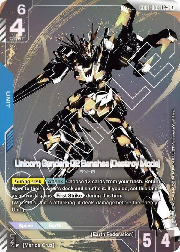 Unicorn Gundam 02 Banshee LR+ GD01 Newtype Rising Gundam Card