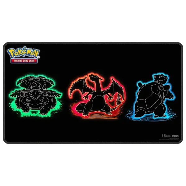 Pokémon Neon Kanto Foil Playmat – Charizard Venusaur Blastoise