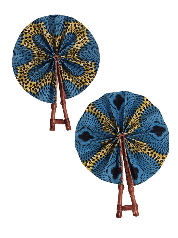 Afrikaanse Handwaaier – Ankara Print (Multi Colors) Small