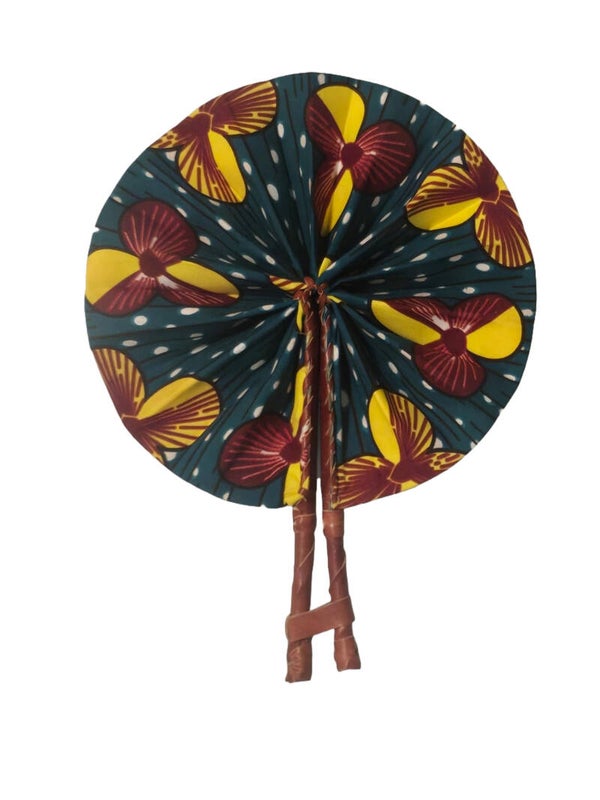Afrikaanse Handwaaier – Ankara Print (Multi Colors) Small
