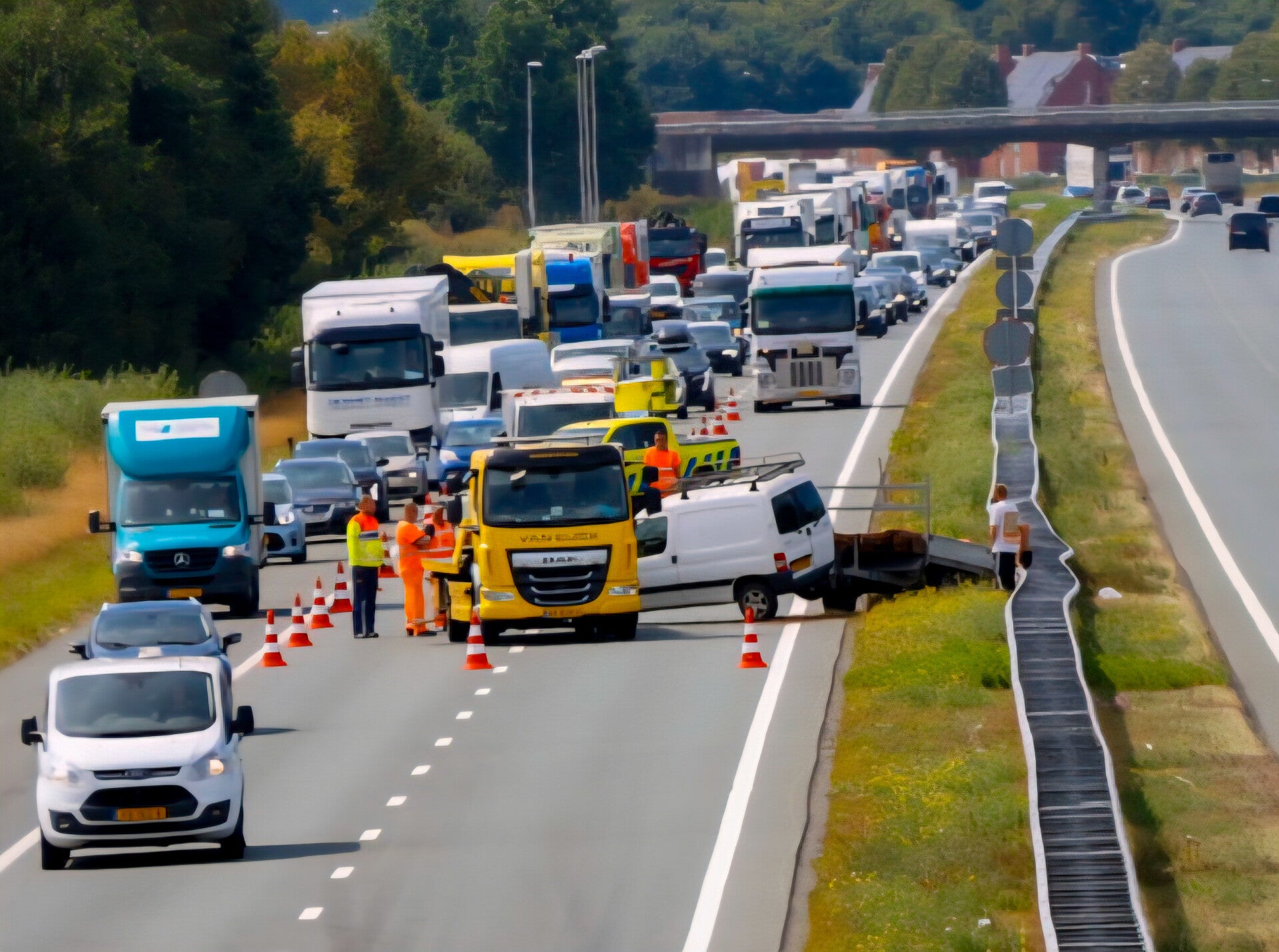 auto met aanhanger geschaard