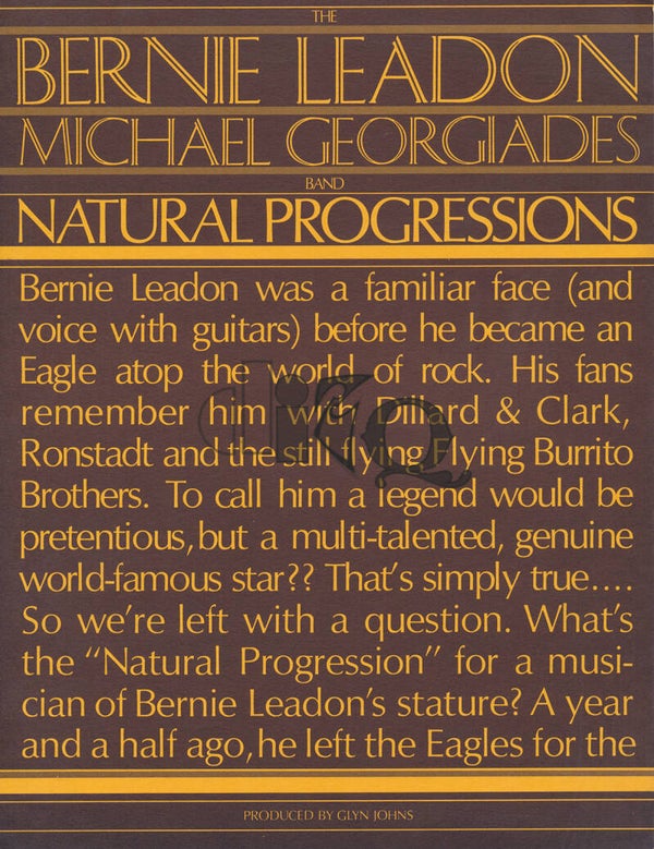 Bernie Leadon / Michael Georgiades Band - 1977 [USA] - Press Release