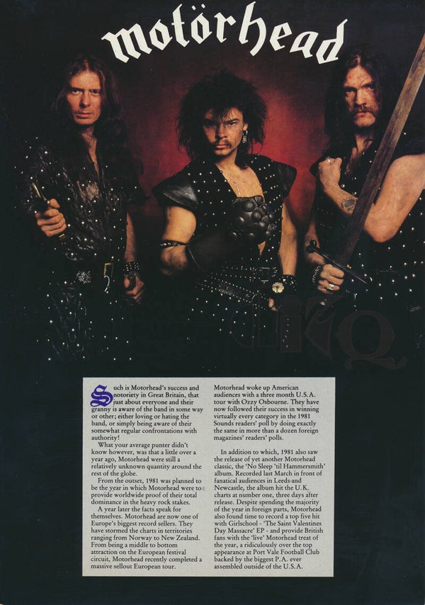 Motörhead - March 1982 [UK] - Brochure