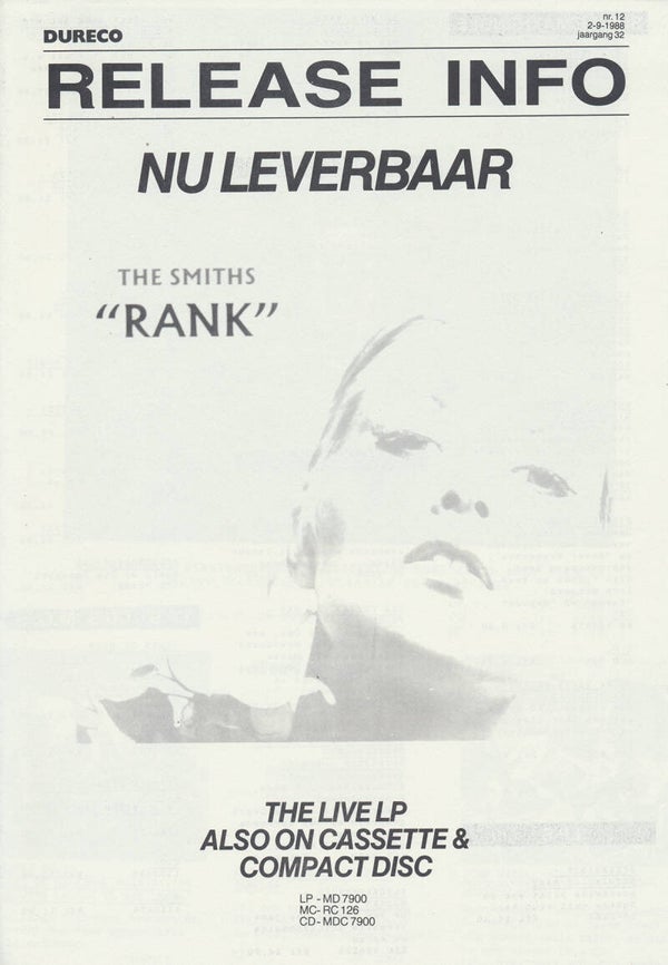 The Smiths (and others) - Rank - September 2, 1988 [Holland] - Press Release