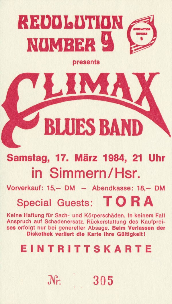 Climax Blues Band - Revolution Number 9, Simmern/Hunsrück, March 17, 1984 [Germany] - Ticket Stub