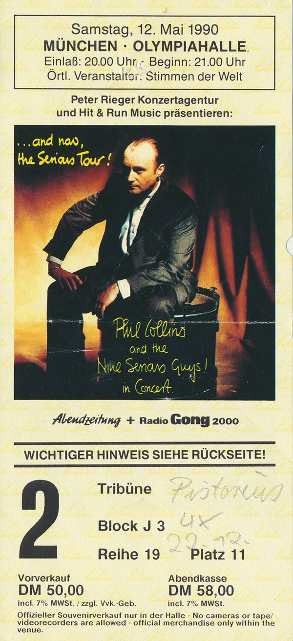 Phil Collins - Olympiahalle, Munich, May 12, 1990 [Germany] - Ticket Stub