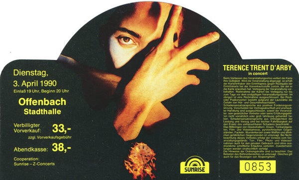 Terence Trent d'Arby - Stadthalle, Offenbach, April 3, 1990 [Germany] - Ticket Stub