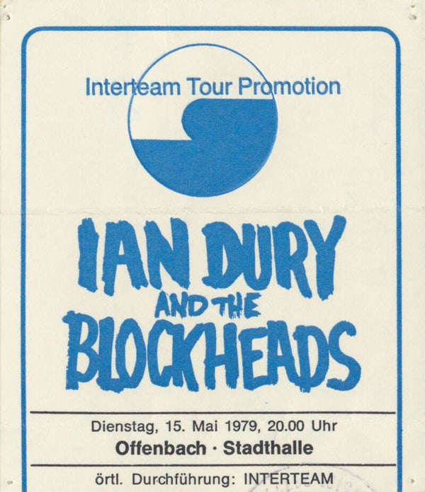 Ian Dury and the Blockheads - Stadthalle, Offenbach, May 15, 1979 [Germany] - Ticket Stub