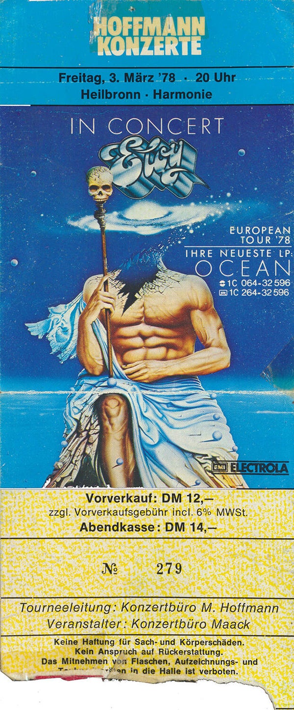 Eloy - Harmonie, Heilbronn, March 3, 1978 [Germany] - Ticket Stub