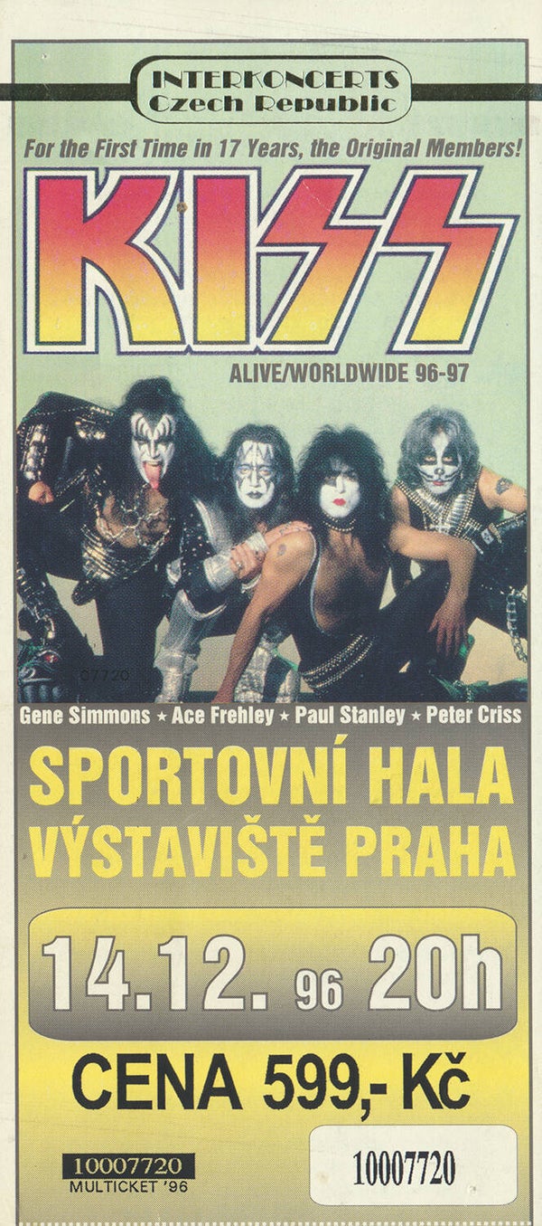 Kiss - Sportovní Hala, Prague, December 14, 1996 [Germany] - Ticket Stub