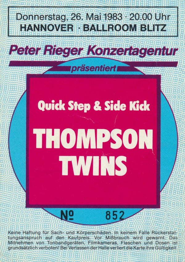 Thompson Twins - Ballroom Blitz, Hannover, May 26, 1983 [Germany] - Ticket Stub