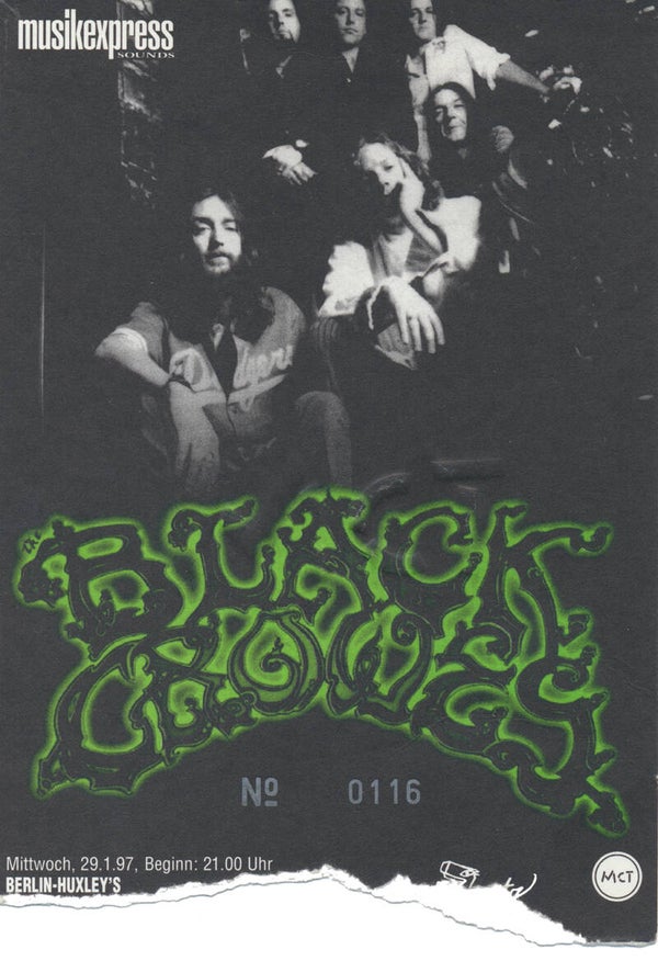 The Black Crowes - Huxley's, Berlin, January 29, 1997 [Germany] - Ticket Stub
