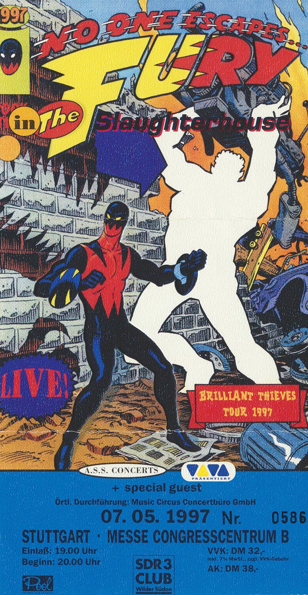 Fury In The Slaughterhouse - Messe Congresszentrum, Stuttgart, May 7, 1997 [Germany] - Ticket Stub