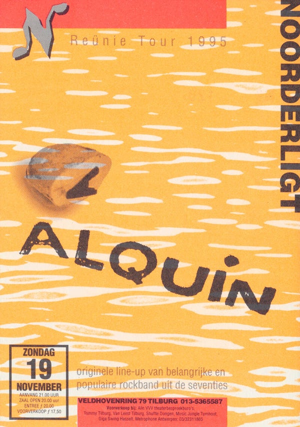 Alquin - Noorderligt, Tilburg, November 19, 1995 [Holland] - Ticket Stub