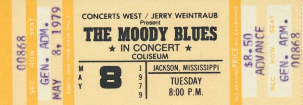 The Moody Blues - Coliseum, Jackson, May 8, 1979 [USA] - Ticket Stub