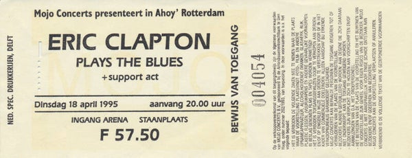 Eric Clapton - Ahoy', Rotterdam, April 18, 1995 [Holland] - Ticket Stub