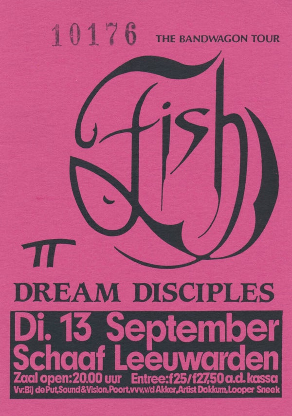 Fish (Marillion) - Zalen Schaaf, Leeuwarden, September 13, 1994 [Holland] - Ticket Stub