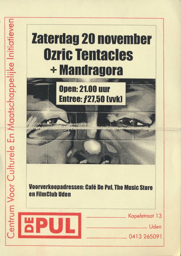 Ozric Tentacles - Mandragora - De Pul, Uden, November 20, 1999 [Holland] - Ticket Stub