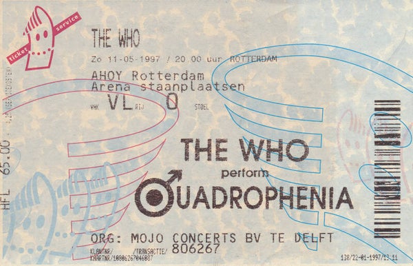 The Who - Ahoy', Rotterdam, May 11, 1997 [Holland] - Ticket Stub