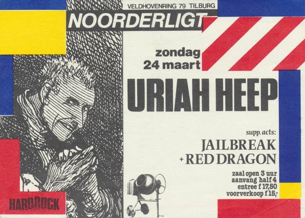 Uriah Heep - Noorderligt, Tilburg, March 24, 1985 [Holland] - Ticket Stub