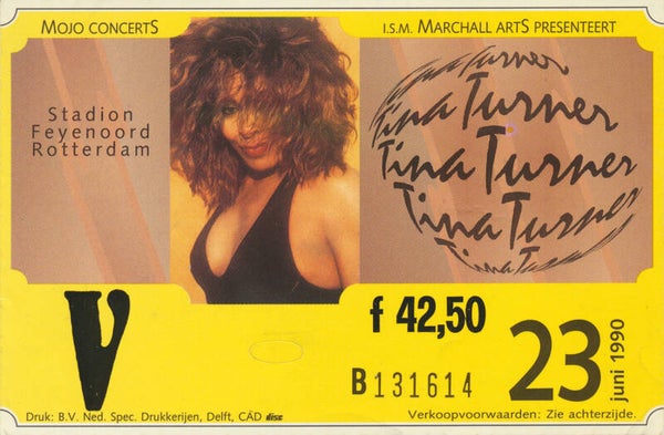 Tina Turner - Stadion Feijenoord, Rotterdam, June 23, 1990 [Holland] - Ticket Stub