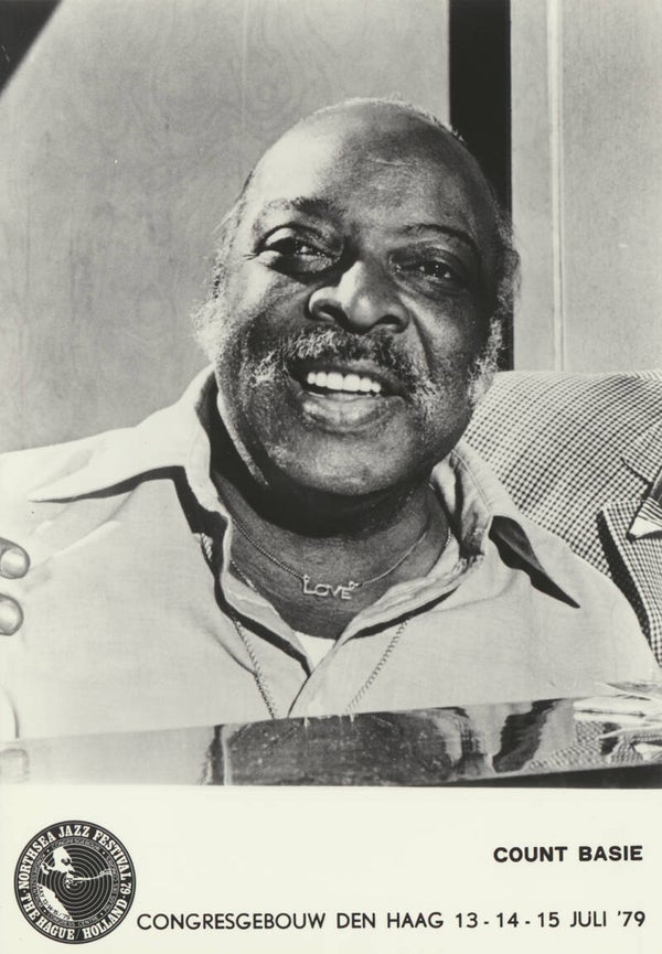 Count Basie - Northsea Jazz Festival. Congresgebouw, The Hague, July 13-15, 1979 [Holland] - Publicity Photocard