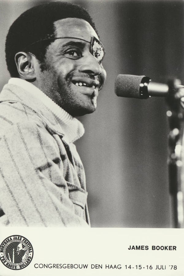 James Booker - Northsea Jazz Festival. Congresgebouw, The Hague, July 14-16, 1978 [Holland] - Publicity Photocard
