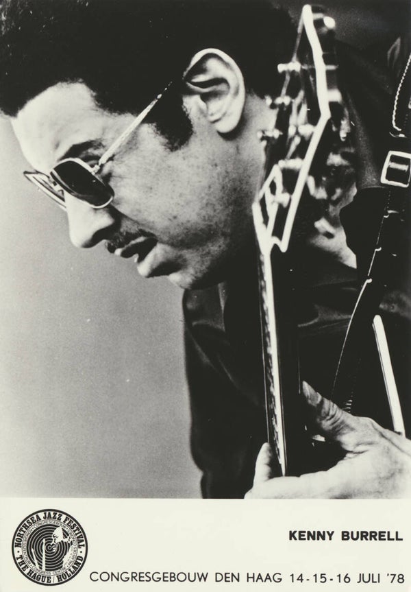 Kenny Burrell - Northsea Jazz Festival. Congresgebouw, The Hague, July 14-16, 1978 [Holland] - Publicity Photocard