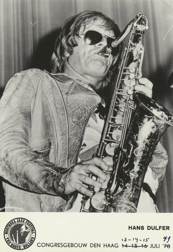 Hans Dulfer - Northsea Jazz Festival. Congresgebouw, The Hague, July 13-15, 1979 [Holland] - Publicity Photocard
