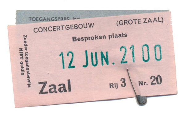 Emerson Lake and Palmer - Concertgebouw, Amsterdam, June 12, 1971 [Holland] - Ticket Stub