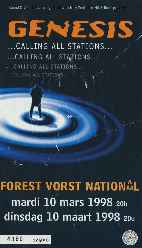 Genesis - Vorst Nationaal, Brussels, March 10, 1998 [Belgium] - Ticket Stub