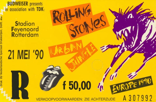 The Rolling Stones - Stadion Feijenoord, Rotterdam, May 21, 1990 [Holland] - Ticket Stub