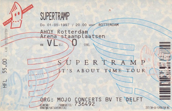 Supertramp - Ahoy, Rotterdam, May 1, 1997 [Holland] - Ticket Stub