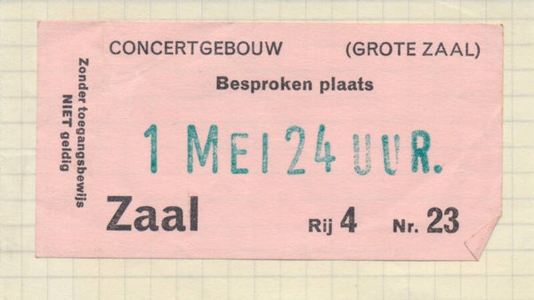 Van der Graaf Generator - Jackson Heights - Concertgebouw, Amsterdam, May 1, 1971 [Holland] - Ticket StubVan der Graaf Generator - Jackson Heights - Concertgebouw, Amsterdam, May 1, 1971 [Holland] - Ticket Stub