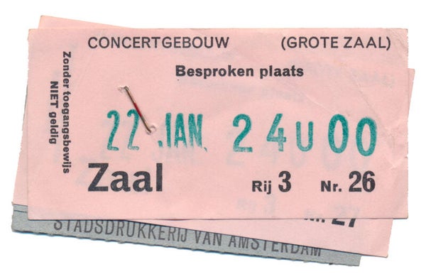 Yes - Concertgebouw, Amsterdam, January 22, 1972 [Holland] - Ticket Stub